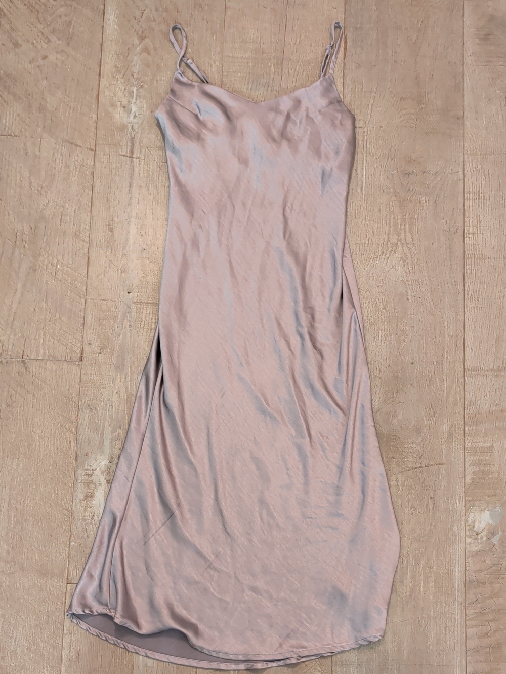 OAK + FORT satin slip dress in muted mauve